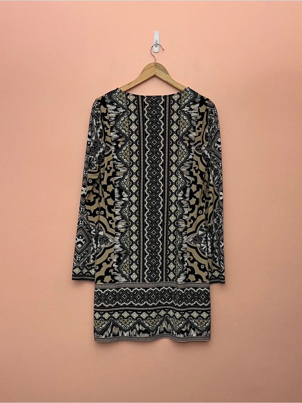 Hale Bob Aztec Patterned Jersey Shift Mini Dress Medium